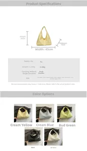 Guide des tailles détaillé et spécifications pour le grand sac fourre-tout en PU