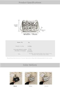 Spécifications de taille pour le sac à bandoulière matelassé en similicuir avec chaîne