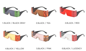 Collection de lunettes de soleil masque avec branches à motif serpent déclinées en six coloris