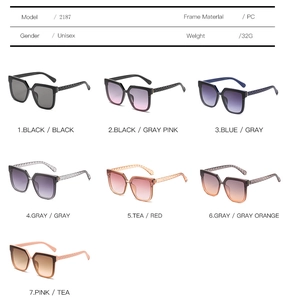 Detailed view of square frame sunglasses with textured patterns and multi-color lens options