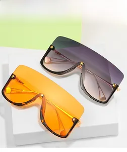 Detail of oversized sunglasses with star metal accents and gradient colored lenses