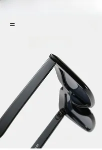 Detail of square sunglasses showing the super elastic and lightweight frame structure