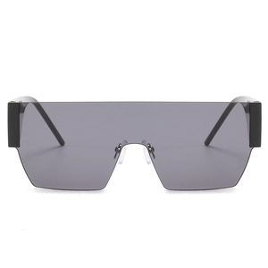 Oversized Sunglasses Rimless Integrated Shield Lens PC Frame UV400 Protection Fashion Flat Top Square Eyewear Unisex