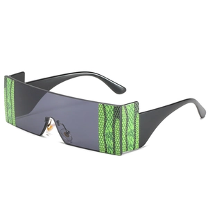 Lunettes De Soleil Shield Monobloc Surdimensionnées Femmes Hommes Mode Motif Serpent Monture PC Protection UV400