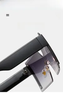 Detailed close-up of metal hinges and gold nose pads on purple gradient sunglasses