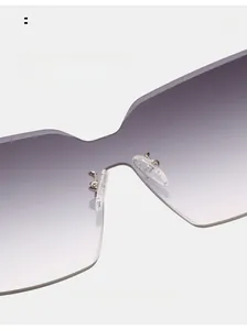 Détail des plaquettes de nez en silicone sur lunettes sans monture à dégradé