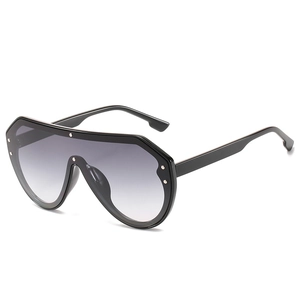 Übergroße Shield Sonnenbrille PC Rahmen Nieten UV400 Schutz Einteilig Mode Punk Brille Für Damen Herren
