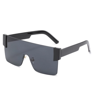 Oversized Square Rimless Sunglasses One Piece Shield Flat Top Gradient Lens UV400 PC Fashion Eyewear For Women