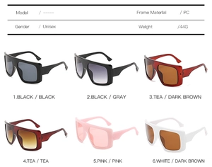 Multiple color options for oversized unisex sunglasses with durable PC frames and sleek design