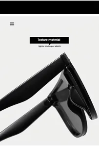 Detail der mattschwarzen Sonnenbrille zeigt stabile Scharniere und hochwertige Textur