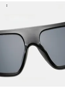 Close-up of comfortable nose pads on black oversized trendy fashion sunglasses
