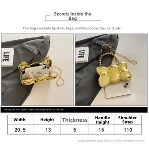 Tabella taglie dettagliata per borsa da sera in acrilico con dimensioni 20,5 cm e 13 cm