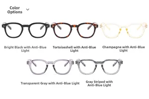 Sélection de montures de lunettes rétro anti-lumière bleue en cinq coloris