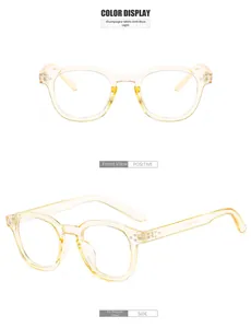 Vue de face et à 45 degrés de lunettes anti-lumière bleue transparentes couleur champagne