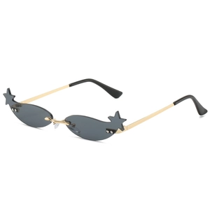 Rimless Star Shaped Sunglasses UV400 Party Rave Disco Eyewear For Women Lightweight Metal Frame Y2K Retro Eyeglasses