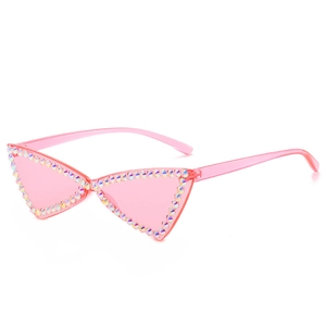 Lunettes De Soleil Œil De Chat Pour Femmes Strass Monture PC Protection UV400 Rétro Y2K Tendance Fête