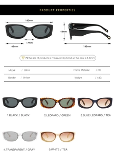 Tableau des tailles et spécifications détaillées pour lunettes de soleil vintage