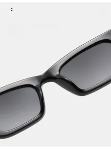 Detail of comfortable integrated nose pads on black cat-eye sunglasses with a sleek finish