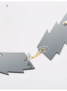 Detail of soft silicone nose pads on lightning-shaped sunglasses for comfort