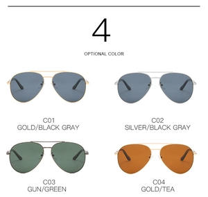 Collezione di occhiali da sole aviator classici con montature in oro argento e grigio