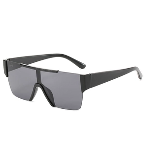 Oversized Shield Sunglasses Flat Top One-Piece PC Frame AC Lens UV400 Protection Fashionable Trendy Eyewear For Unisex