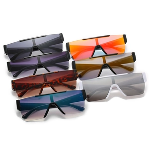 Oversized square shield sunglasses in seven assorted gradient colors for a modern look