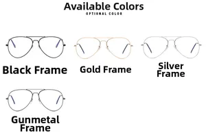 Classic aviator metal frames in black, gold, silver and gunmetal displayed on white