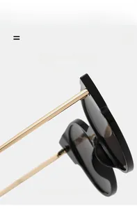 Détail des branches métalliques super élastiques sur lunettes de soleil œil de chat