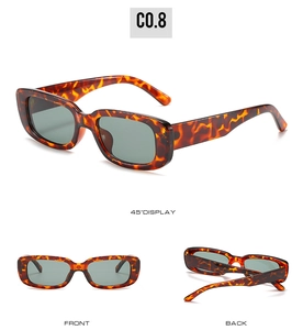 Three-view display of rectangular sunglasses featuring classic brown tortoiseshell frames