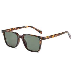 Classic vintage square tortoiseshell sunglasses with dark lenses and silver rivet details