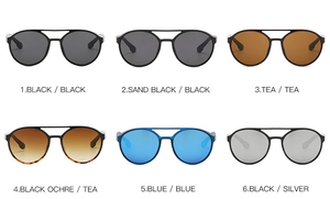 Steampunk sunglasses color collection with double bridge frames in six stylish variations