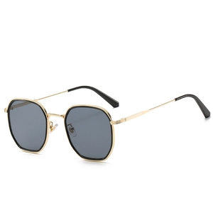Lunettes De Soleil Géométriques À Polygone Monture Métallique Protection UV400 Lunettes Rétro Pour Femmes Et Hommes