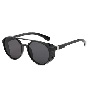 Retro Steampunk Sunglasses Round Frame With Vented Side Shields UV400 Protection Women Men Vintage Fashion Eyewear 97040