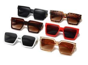 Sechs verschiedene Vintage Oversized Quadratische Sonnenbrillen in klassischen Farben