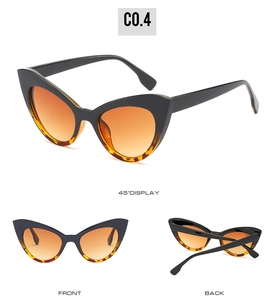 Vue sous trois angles de lunettes œil de chat monture noir et écaille avec verres oranges