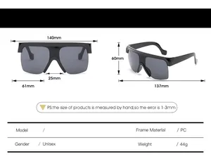 Détail du guide des tailles pour lunettes de soleil masque unisexe avec mesures