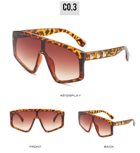 Three-angle view of tortoiseshell sunglasses with brown gradient lenses and gold rivets