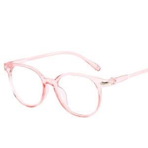 Fashion Round Glasses Frame Retro PC Material Transparent Anti Blue Light Decorative Eyewear Unisex