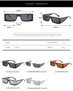 Guide des tailles détaillé et spécifications pour lunettes de soleil carrées oversize