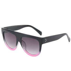Oversized Flat Top Sunglasses For Women Retro Fashion PC Frame AC Lens UV400 Protection Rivet Decor Outdoor