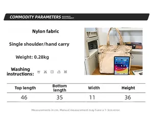 Detaillierte Spezifikationen einer leichten 0,28 kg Canvas-Tragetasche mit Maßen und Merkmalen