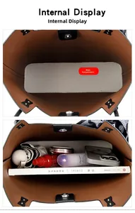 Detailed interior of tote bag showing spacious capacity and magnetic closure design