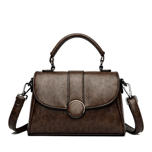 Sac À Main En Cuir PU Vintage Avec Boucle Ronde Rétro Chic Sac À Bandoulière Avec Poignée Supérieure Sangle Amovible