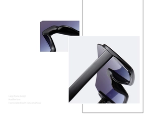 Detail der trendigen Monoglas-Sonnenbrille mit Nieten und ergonomischen Nasenpads