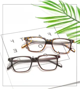 Detailed macro view of vintage tortoise and dark brown square frame glasses for men