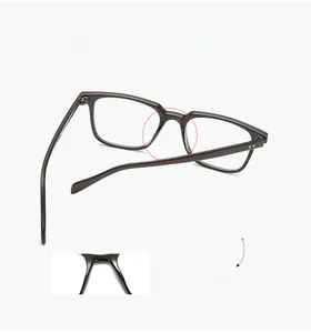 Detail of lightweight adaptive nose pads on retro square glasses for a comfort fit
