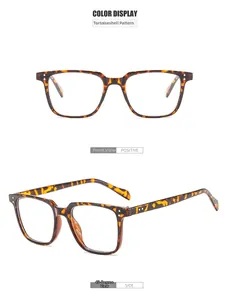 Front and 45-degree side view of vintage tortoise shell square frame clear glasses