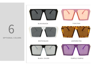 Collection of oversized square sunglasses featuring thick frames and gold metal accents