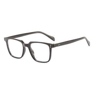 Retro Square Eyeglass Frames Men Women PC Material Full Frame Clear Lens Lightweight Optical Glasses Rivet Decor Fashion