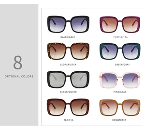 Multiple color variations of classic square sunglasses in eight different stylish finishes